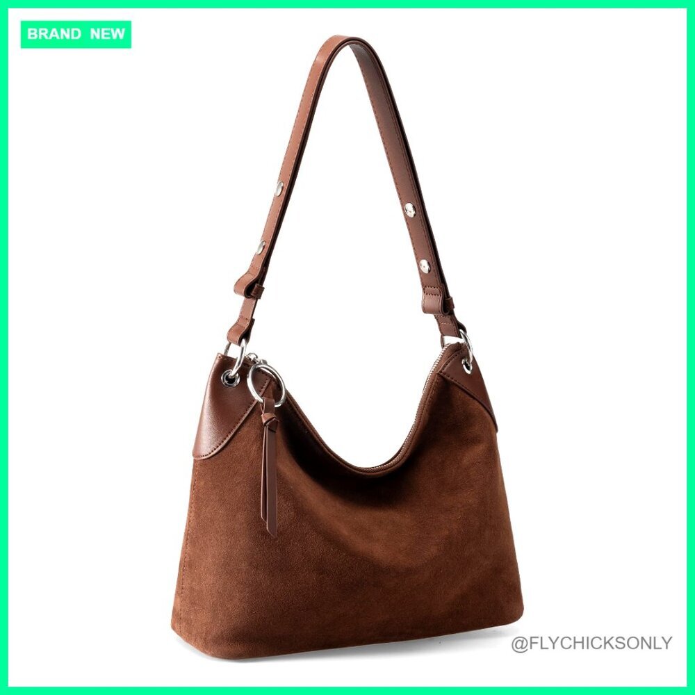 Genuine Leather Hobo Crossbody Bag Adjustable Strap Spacious Medium